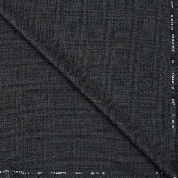 Trouser Fabric Canetti Italy Luxury Poly Viscose Broad Check Colour Steal Grey