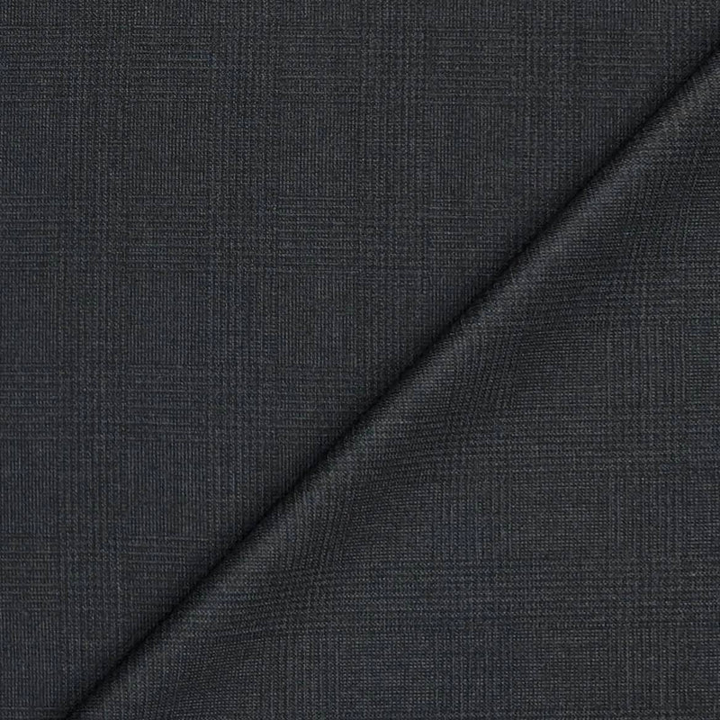 Trouser Fabric Canetti Italy Luxury Poly Viscose Broad Check Colour Steal Grey