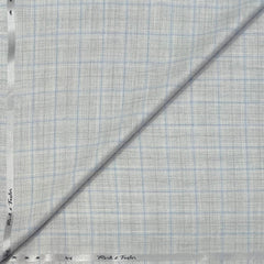 Trouser Fabric Reid & Taylor Poly Viscose Check Color Blue N Dusty Grey