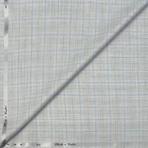 Trouser Fabric Reid & Taylor Poly Viscose Check Color Blue N Dusty Grey