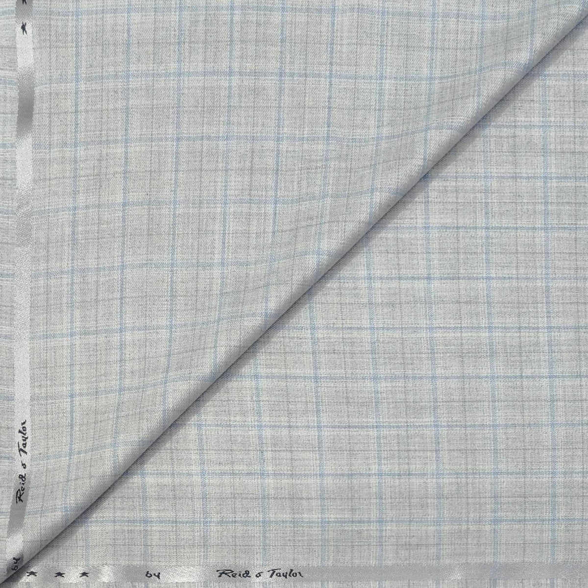 Trouser Fabric Reid & Taylor Poly Viscose Check Color Blue N Dusty Grey