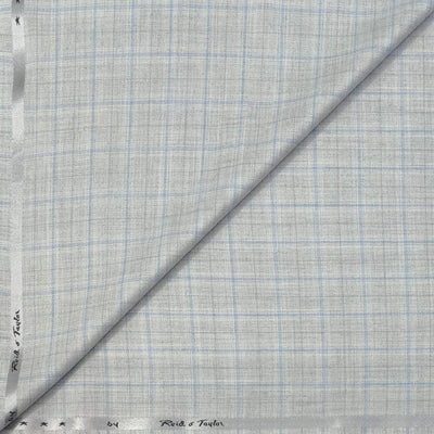Trouser Fabric Reid & Taylor Poly Viscose Check Color Blue N Dusty Grey