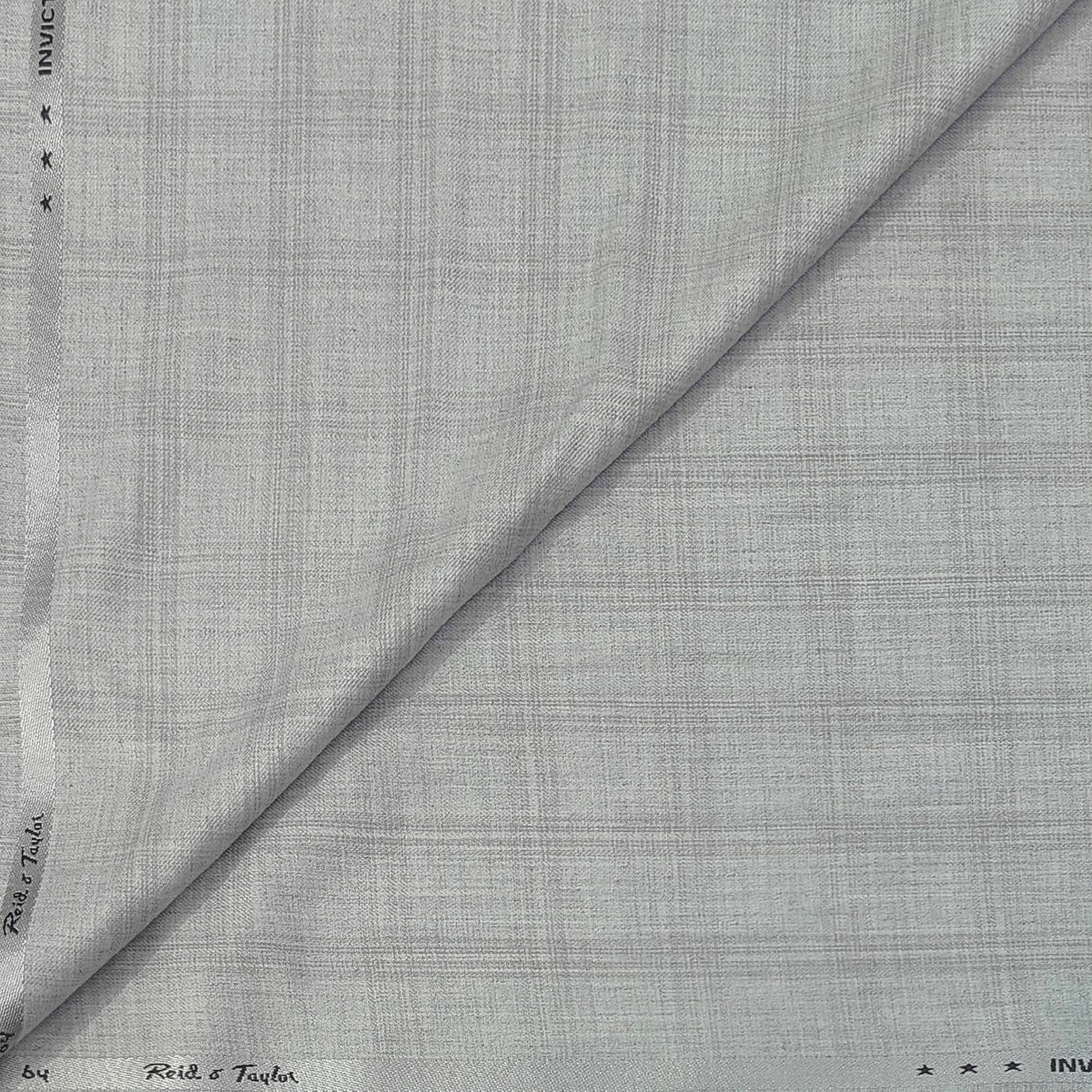 Trouser Fabric Reid & Taylor Poly Viscose Broad Check Color Silver Grey