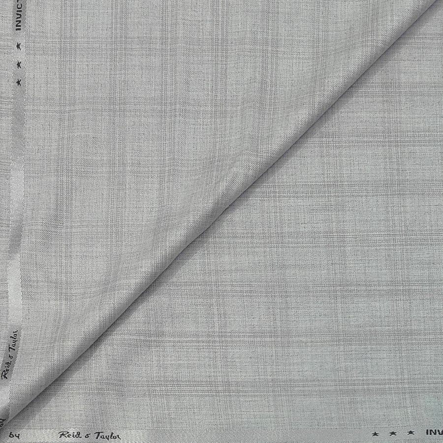 Trouser Fabric Reid & Taylor Poly Viscose Broad Check Color Silver Grey