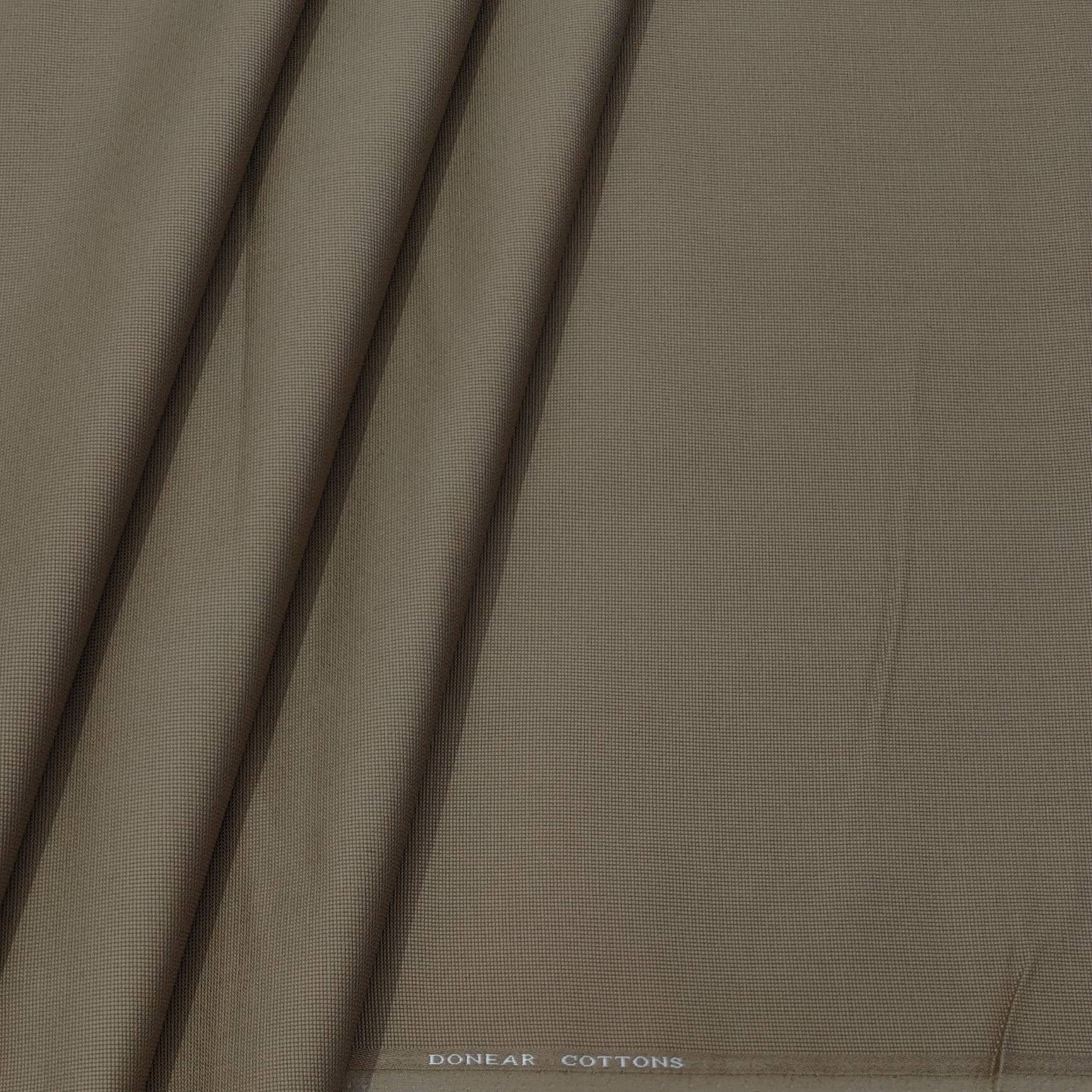 Trouser Fabric Donear Lycra Pure Cotton Textured Colour Tan Brown - ManTire