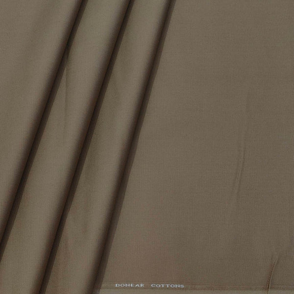 Trouser Fabric Donear Lycra Pure Cotton Textured Colour Tan Brown