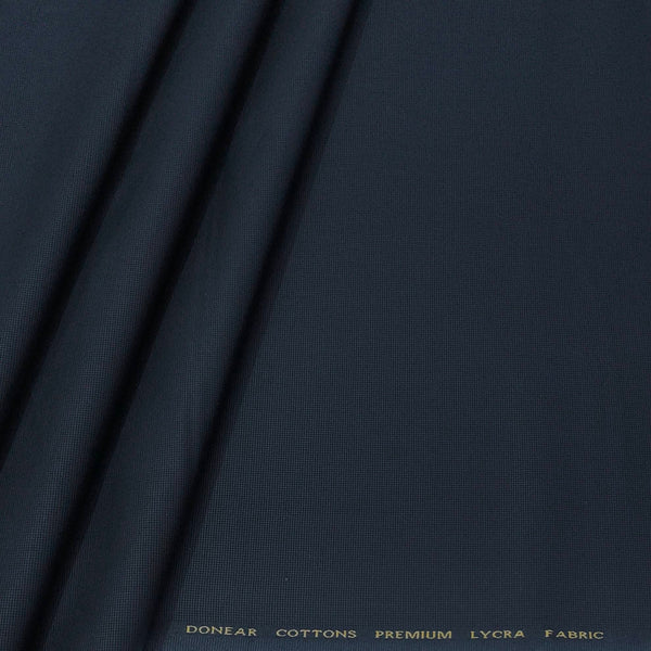 Trouser Fabric Donear Pure Cotton Textured Colour Dark Midnight Blue