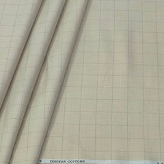 Trouser Fabric Donear Pure Cotton Check Colour Chamomile Brown