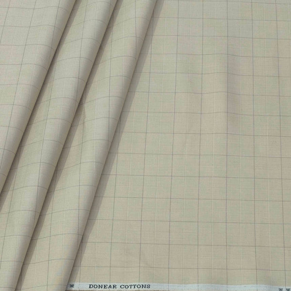 Trouser Fabric Donear Pure Cotton Check Colour Chamomile Brown