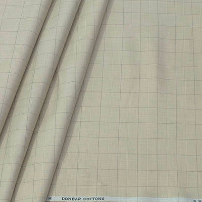 Trouser Fabric Donear Pure Cotton Check Colour Chamomile Brown