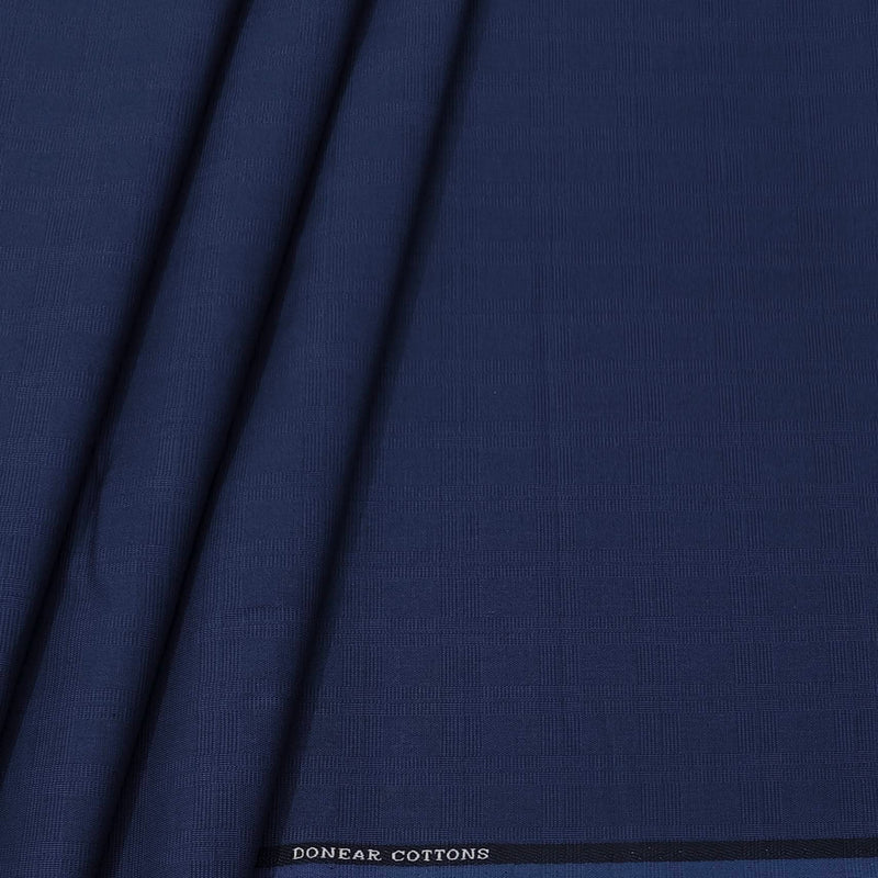 Trouser Fabric Donear Pure Cotton Mild Check Colour Berry Blue