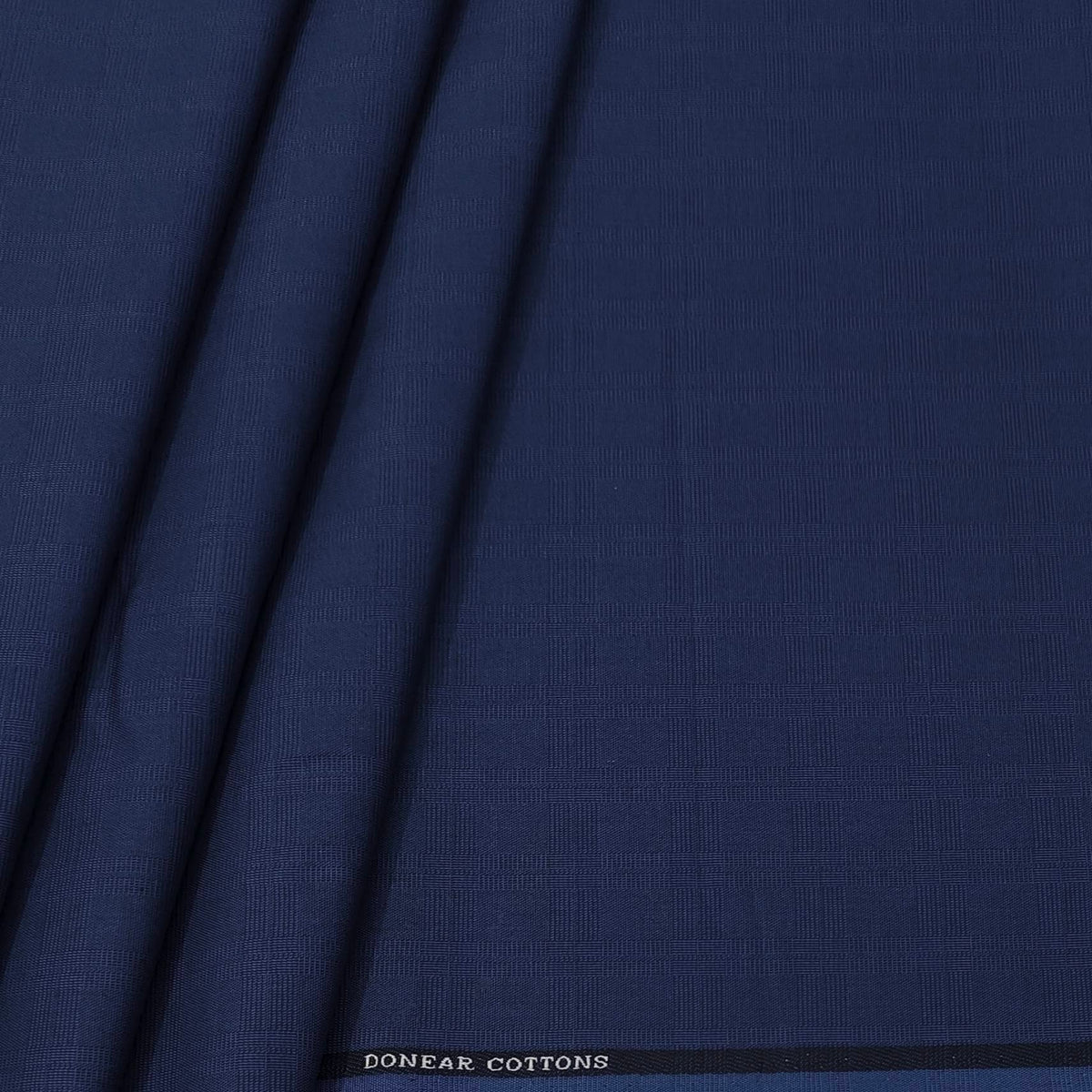 Trouser Fabric Donear Pure Cotton Mild Check Colour Berry Blue