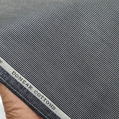 Trouser Fabric Donear Pure Cotton Pin Lining Colour Black N Grey