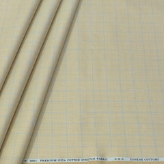 Trouser Fabric Donear Pure Cotton Check Colour Blue N Light Brown