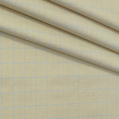 Trouser Fabric Donear Pure Cotton Check Colour Blue N Light Brown