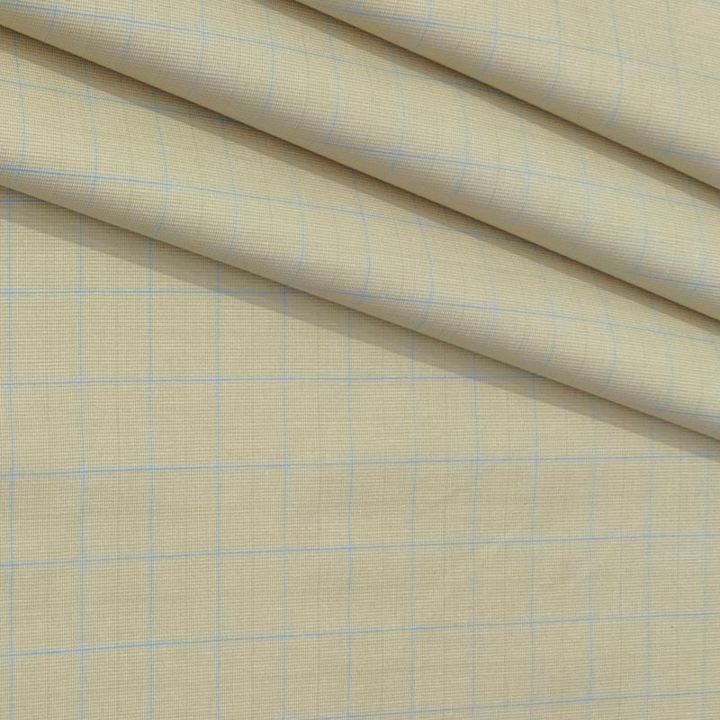 Trouser Fabric Donear Pure Cotton Check Colour Blue N Light Brown