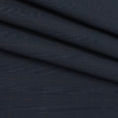 Trouser Fabric Donear Pure Cotton Mild Check Colour Space Blue