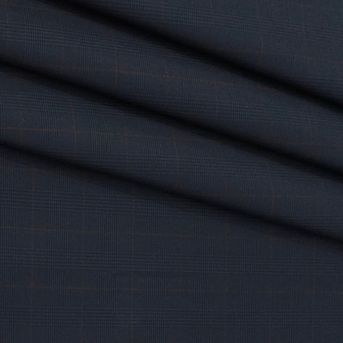 Trouser Fabric Donear Pure Cotton Mild Check Colour Space Blue