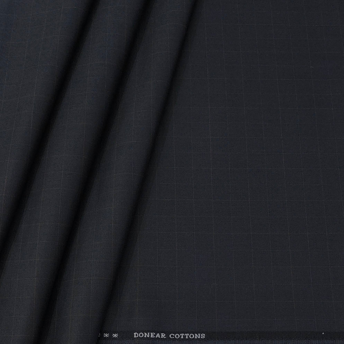 Trouser Fabric Donear Pure Cotton Check Colour Onyx Grey