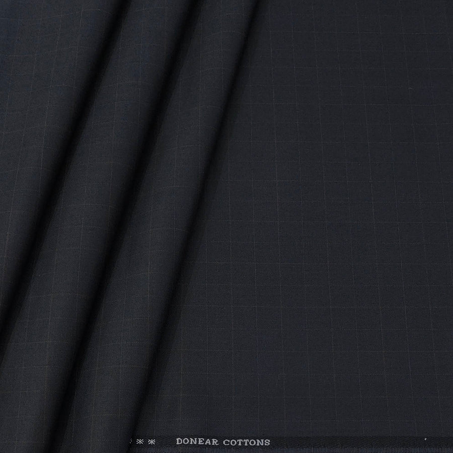 Trouser Fabric Donear Pure Cotton Check Colour Onyx Grey
