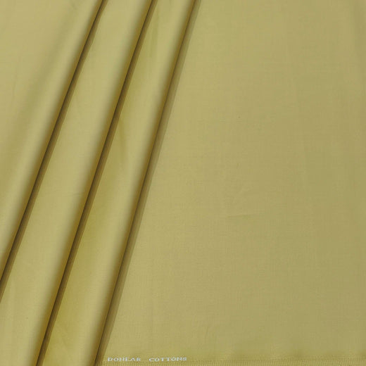 Trouser Fabric Donear Pure Cotton Stretchable Plain Colour Golden