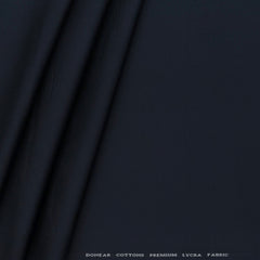 Trouser Fabric Donear Pure Cotton Stretchable Plain Colour Dark Sapphire Blue