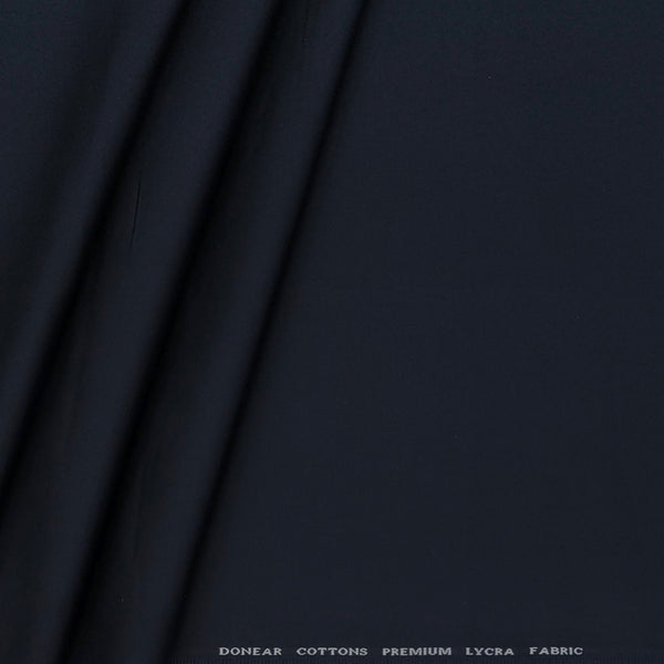 Trouser Fabric Donear Pure Cotton Stretchable Plain Colour Dark Sapphire Blue