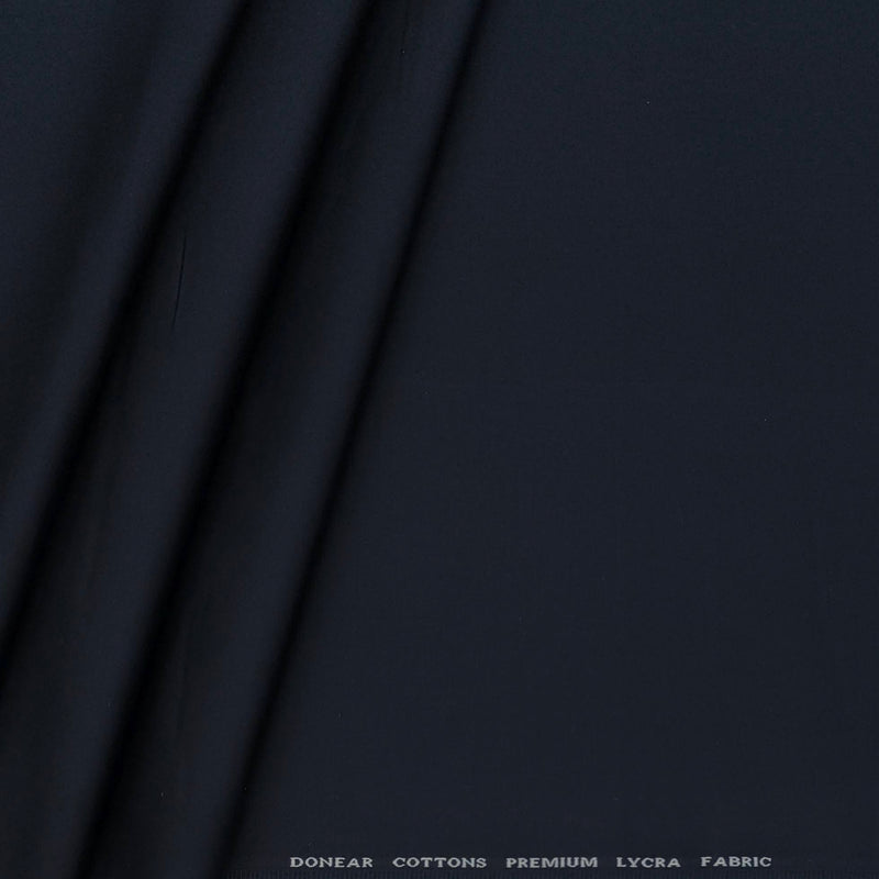 Trouser Fabric Donear Pure Cotton Stretchable Plain Colour Dark Sapphire Blue