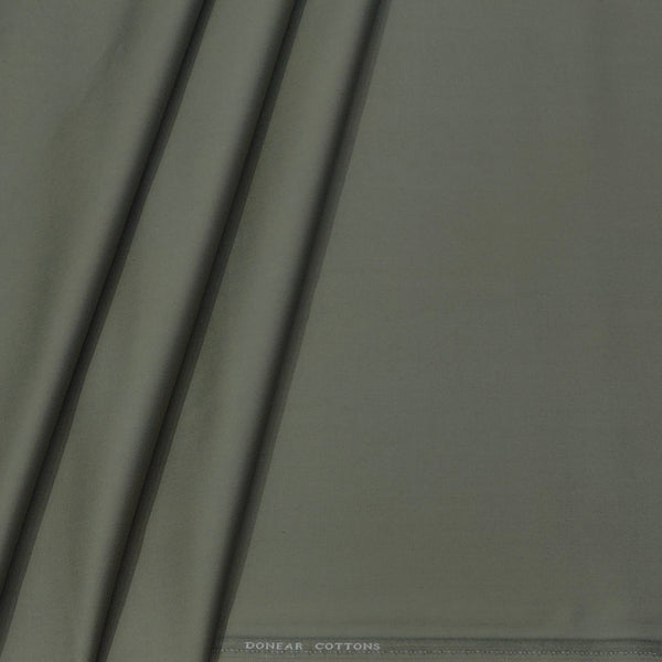 Trouser Fabric Donear LA Finish Lycra Pure Cotton Plain Colour Greyish Green