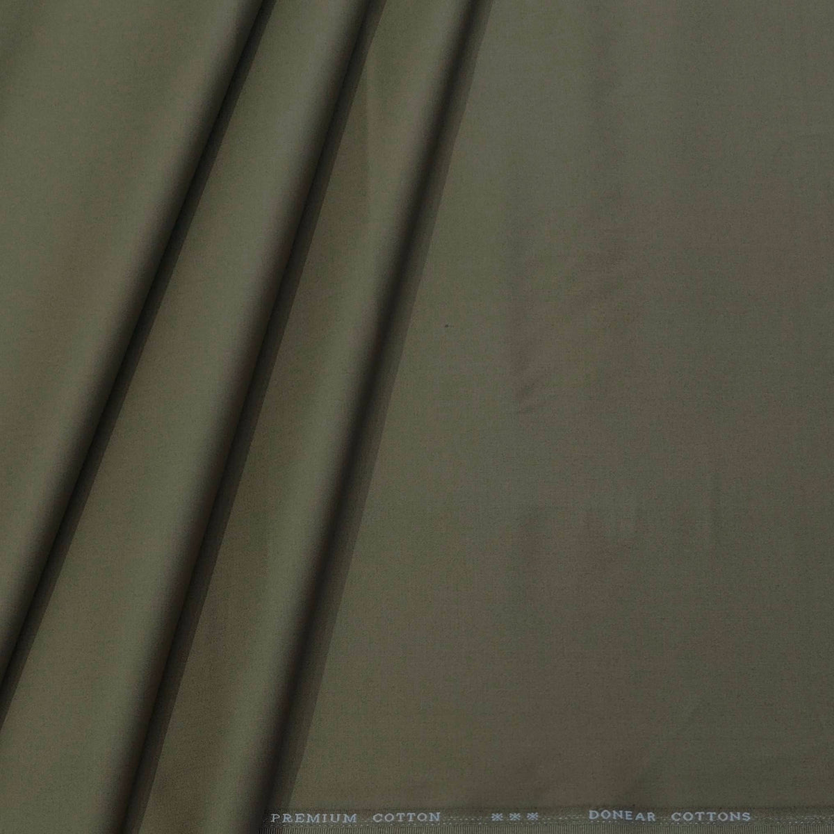 Trouser Fabric Donear LA Finish Lycra Pure Cotton Plain Colour Sage Green
