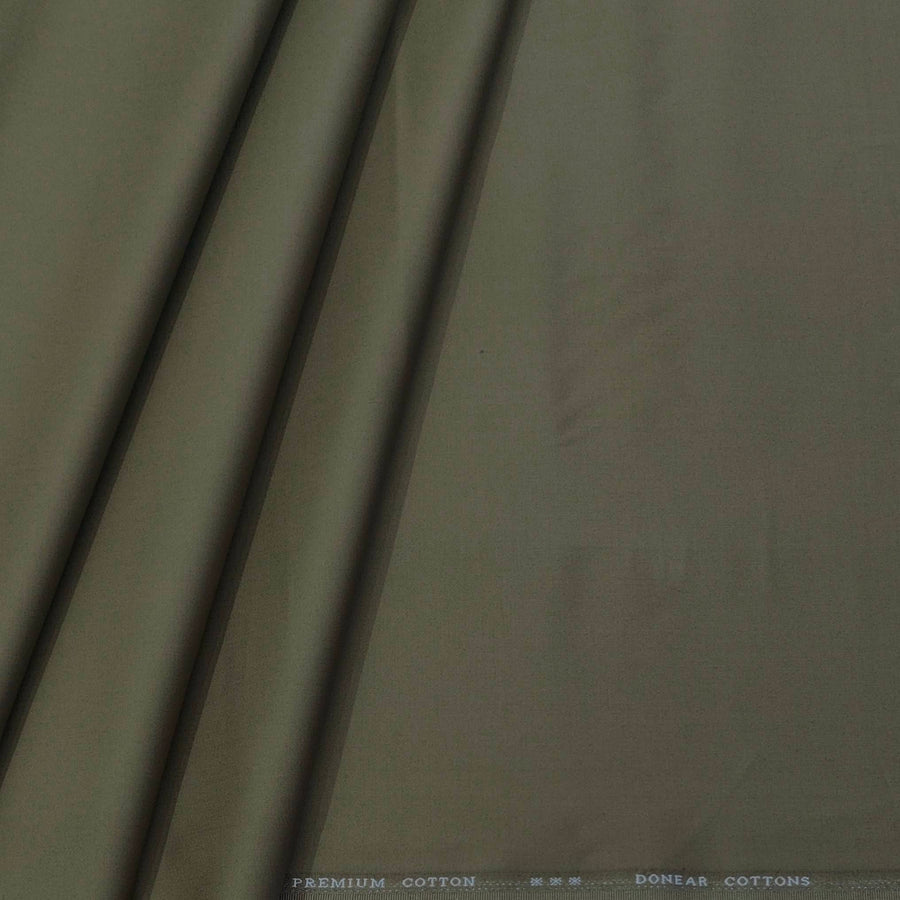 Trouser Fabric Donear LA Finish Lycra Pure Cotton Plain Colour Sage Green