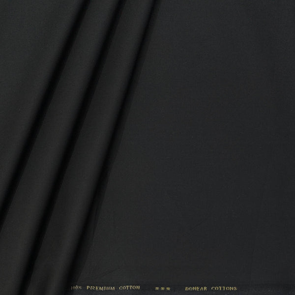Trouser Fabric Donear LA Finish Lycra Pure Cotton Plain Colour Faded Black