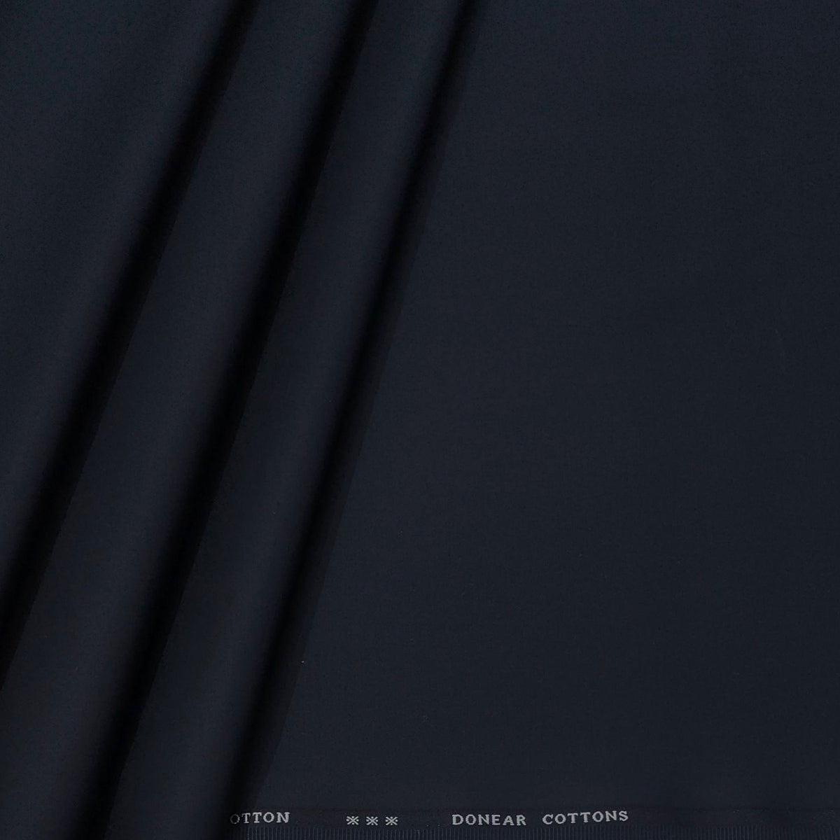 Trouser Fabric Donear LA Finish Lycra Pure Cotton Plain Colour Dark Midnight Blue