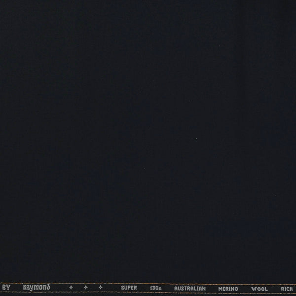 Suit Fabric Raymond Super 130s Luxurious 70% Rich Wool Plain Color Dull Black
