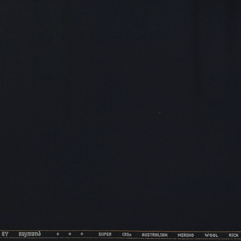 Suit Fabric Raymond Super 130s Luxurious 70% Rich Wool Plain Color Dull Black
