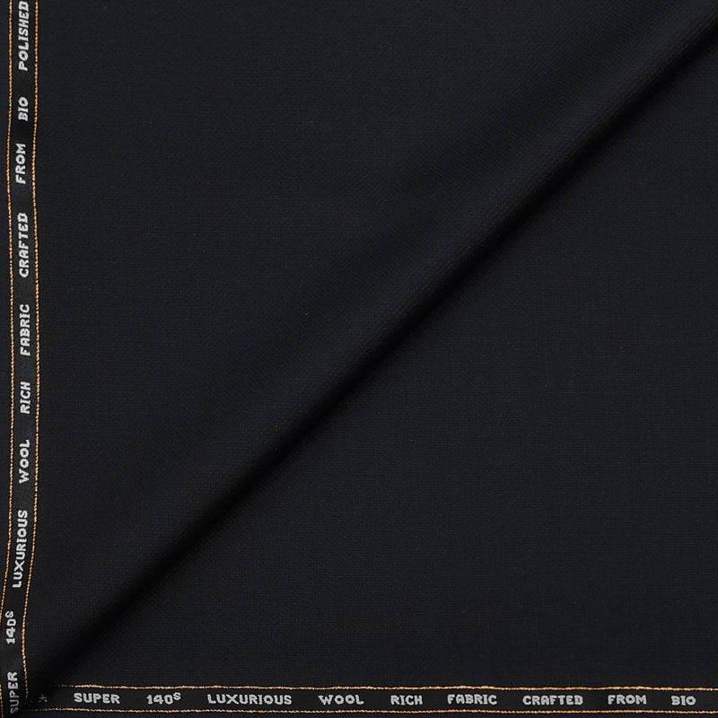 Suit Fabric Raymond Super 140s Luxurious 70% Rich Wool Textured Color Black