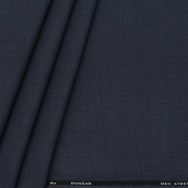 Trouser Fabric Donear 4Way Lycra Premium Check Colour Iron Blue