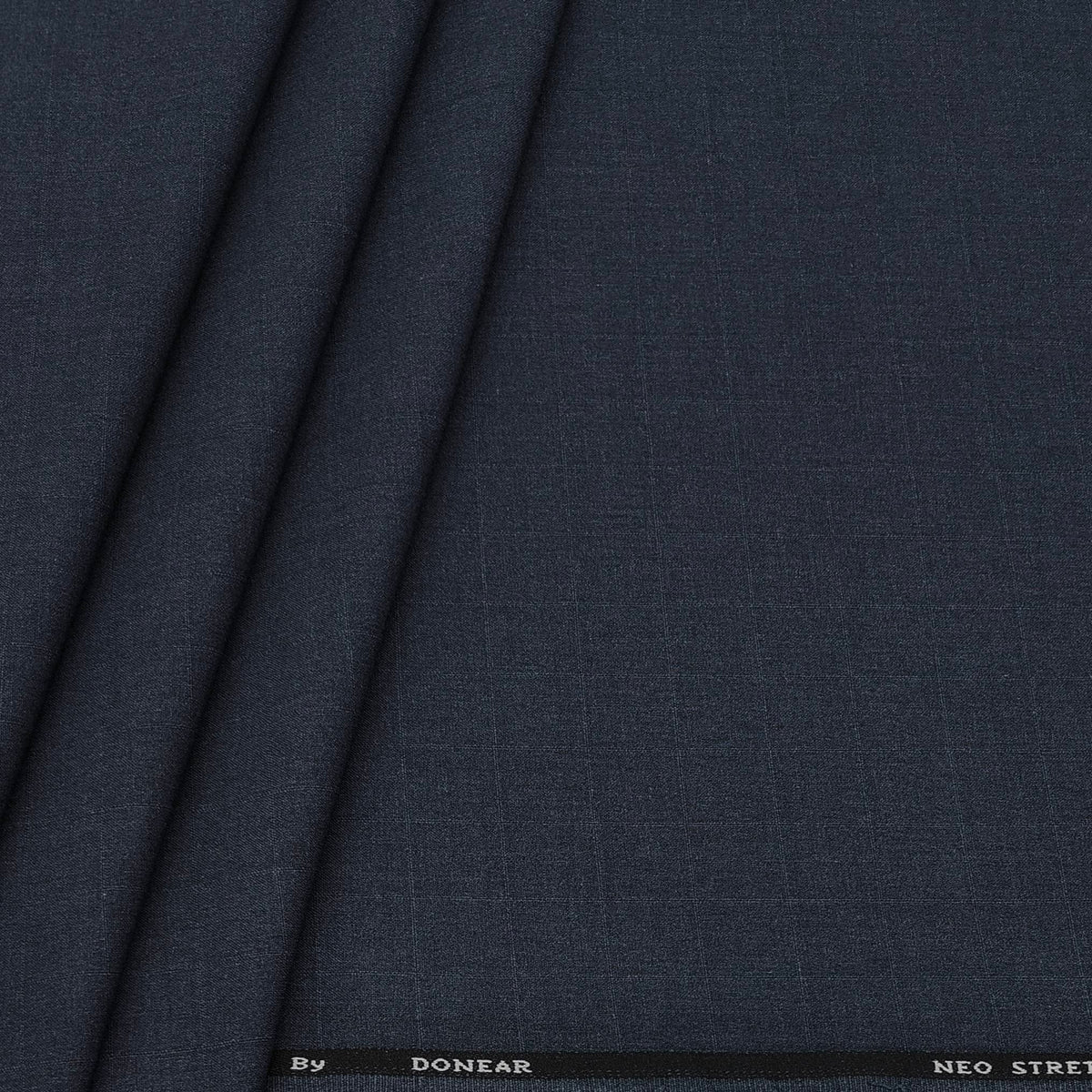 Trouser Fabric Donear 4Way Stretchable Premium Check Colour Iron Blue