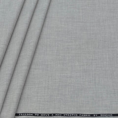 Trouser Fabric Donear 4Way Lycra Premium Plain Colour Worsted Silver
