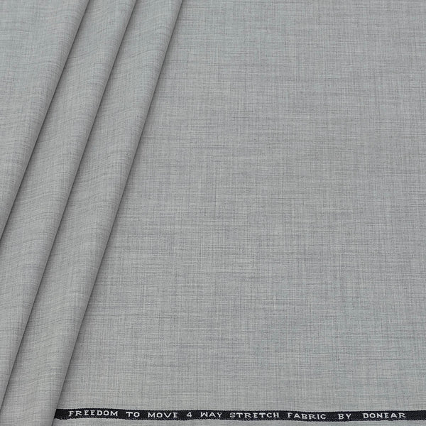 Trouser Fabric Donear 4Way Lycra Premium Plain Colour Worsted Silver