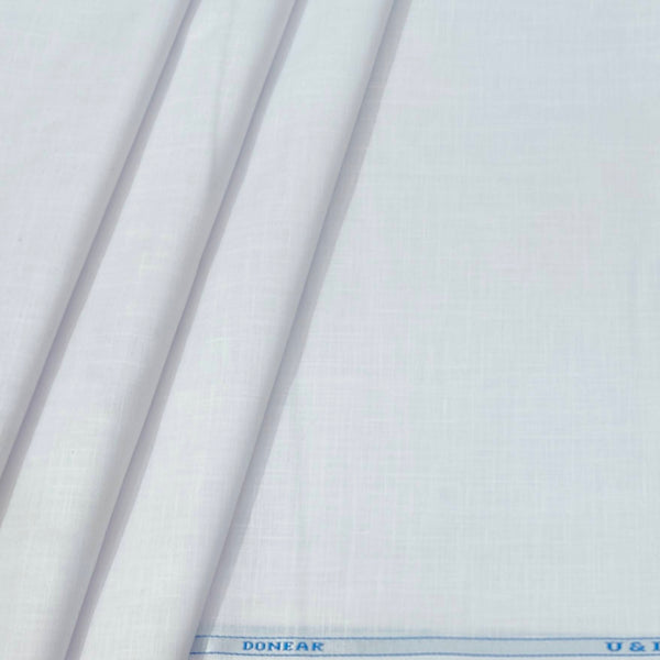 Trouser Fabric Donear Poly Viscose Linen Look Slub Colour White