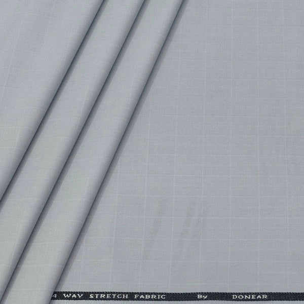 Trouser Fabric Donear 4Way Lycra Premium Check Colour Silver