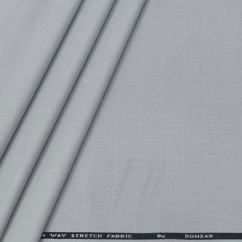 Trouser Fabric Donear 4Way Lycra Premium Check Colour Silver