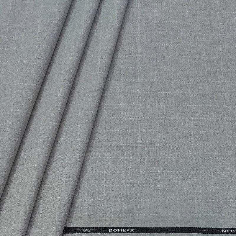 Trouser Fabric Donear 4Way Lycra Premium Check Colour Silver Grey