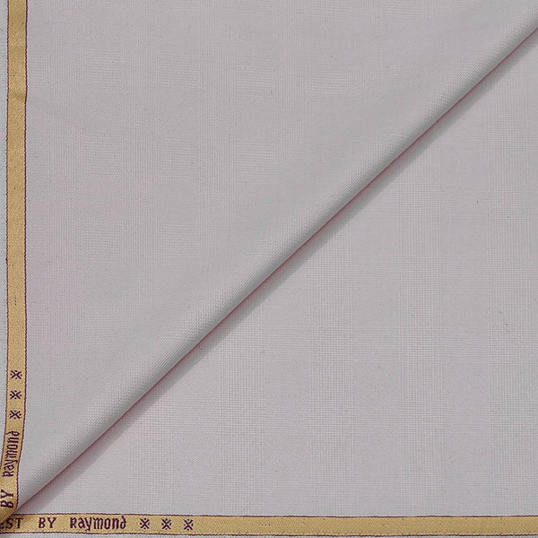 Trouser Fabric Raymond Poly Viscose Self Mild Check Colour Pastel Pink