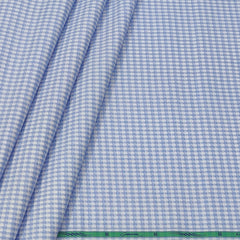 Shirt Fabric Grasim 100% Cotton Zig Zag Check Colour Blue