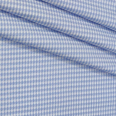 Shirt Fabric Grasim 100% Cotton Zig Zag Check Colour Blue