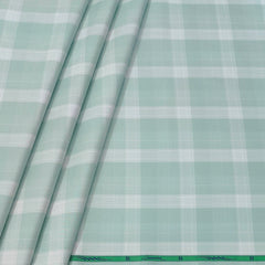Shirt Fabric Grasim 100% Cotton Broad Check Colour Mint Green