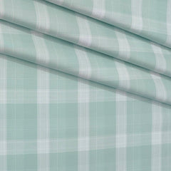 Shirt Fabric Grasim 100% Cotton Broad Check Colour Mint Green