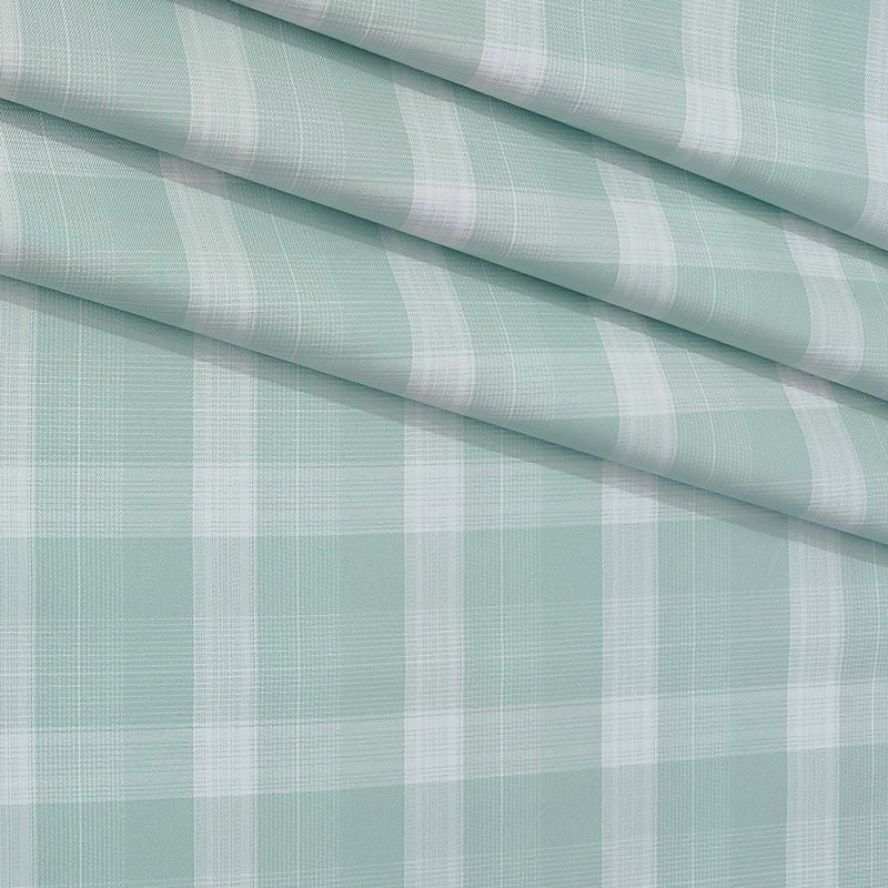 Shirt Fabric Grasim 100% Cotton Broad Check Colour Mint Green